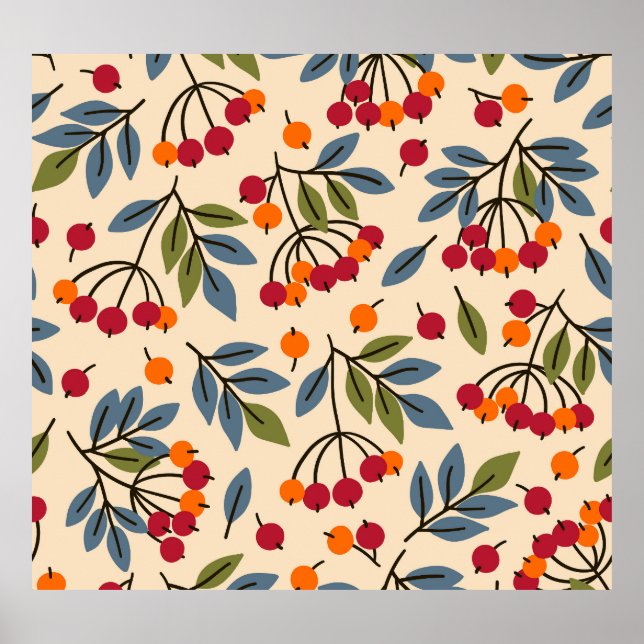 Rowan Branches: Textile Vintag Charm Poster (Vorne)