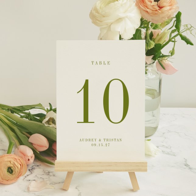 ROWAN Green Wedding Table Number Card Einladung (Von Creator hochgeladen)