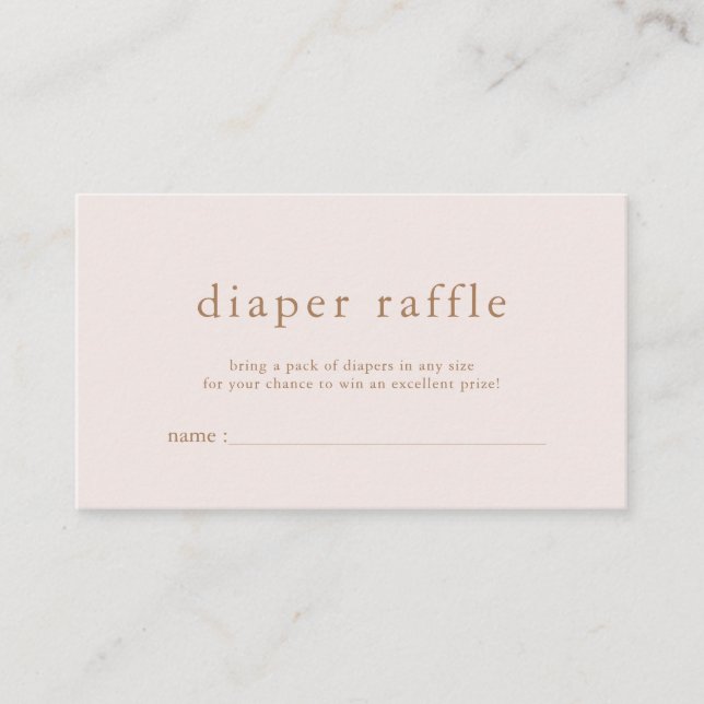 ROWAN Pink Gold Diaper Raffekarte Begleitkarte (Vorderseite)