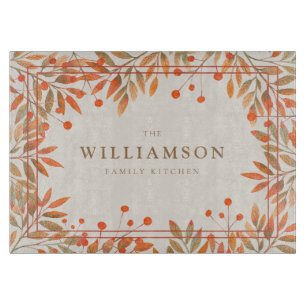 Rowan Red Berries & Herbstlaubs Botanical Schneidebrett