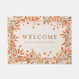 Rowan Red Berries & Herbstlaubs Custom Botanical Fußmatte