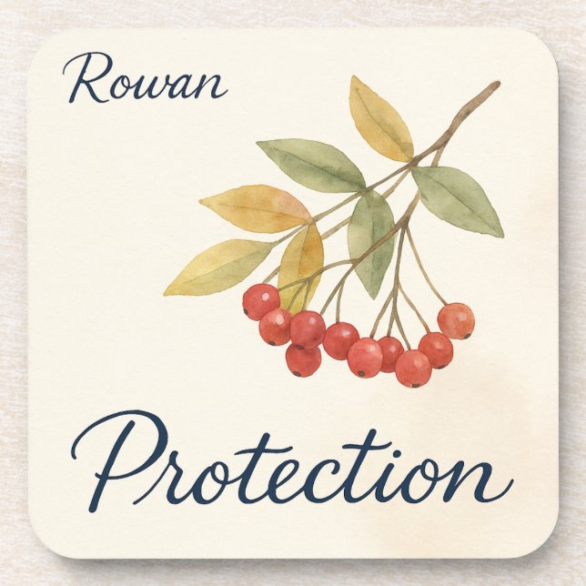Rowan-Schutz Getränkeuntersetzer (Vorderseite)