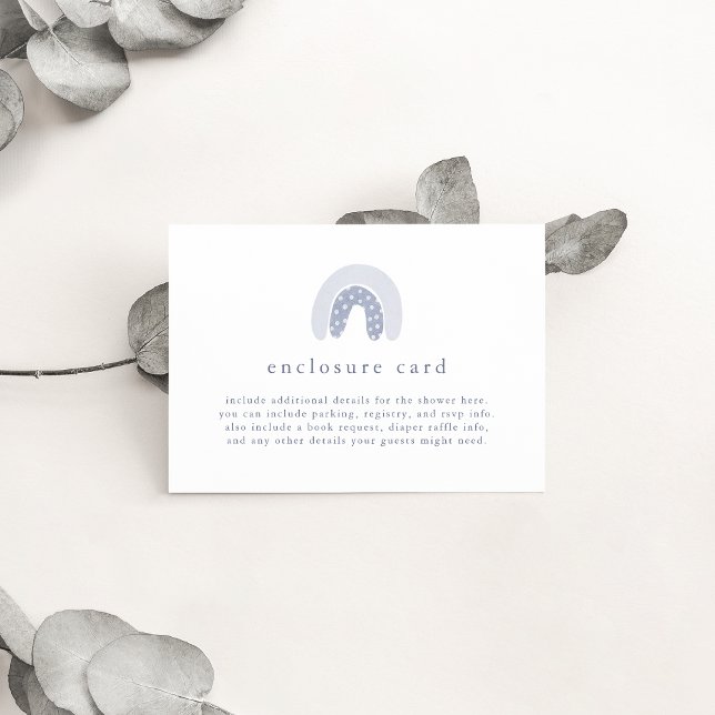 ROWAN Spring Boy Blue Boho Rainbow Baby Dusche Begleitkarte (ROWAN Spring Boy Blue Boho Rainbow Baby Shower Enclosure Card)