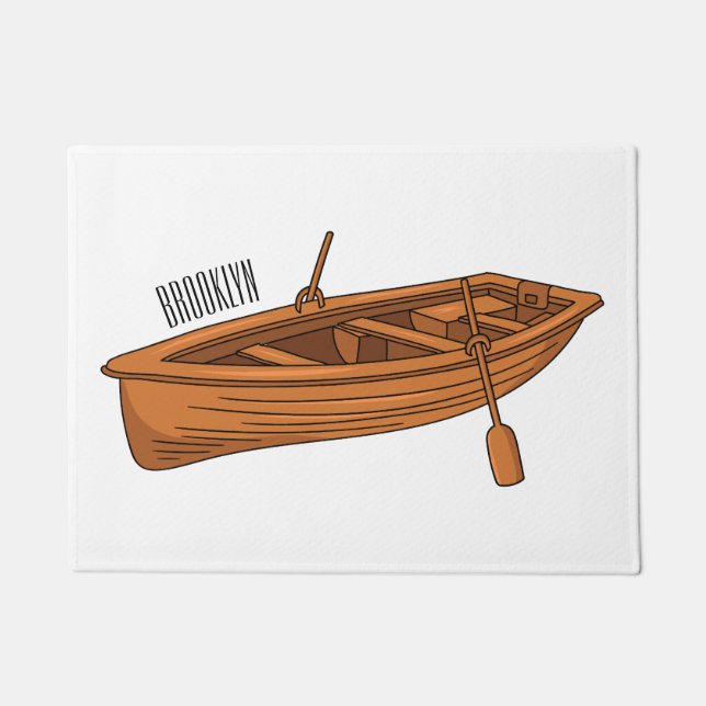 Rowboat-Cartoon-Abbildung Fußmatte (Vorderseite)