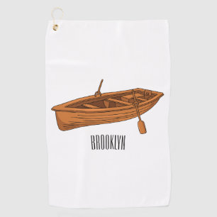 Rowboat-Cartoon-Abbildung Golfhandtuch