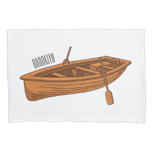 Rowboat-Cartoon-Abbildung Kissenbezug