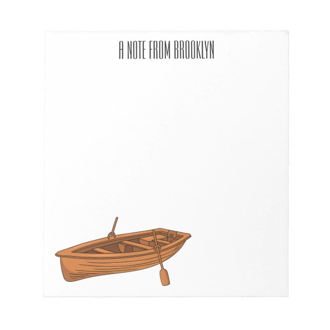 Rowboat-Cartoon-Abbildung Notizblock (Vorderseite)