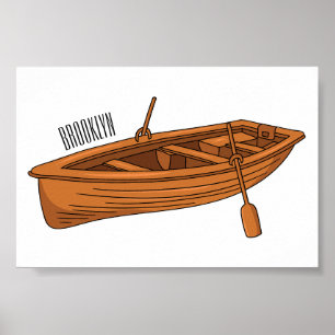 Rowboat-Cartoon-Abbildung Poster