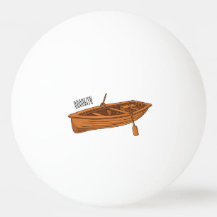 Rowboat-Cartoon-Abbildung Tischtennisball