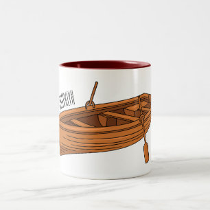 Rowboat-Cartoon-Abbildung Zweifarbige Tasse