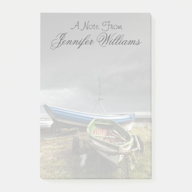 Rowboote an der Küste| England Post-it Klebezettel (Vorderseite)