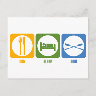 RowChick Eat Sleep Row Postkarte