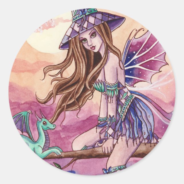 Rowenia - Sticker pour sorcière et dragon (Devant)