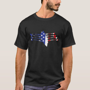 Rower Kay, USA Flag American Inside Me Boat T-Shirt