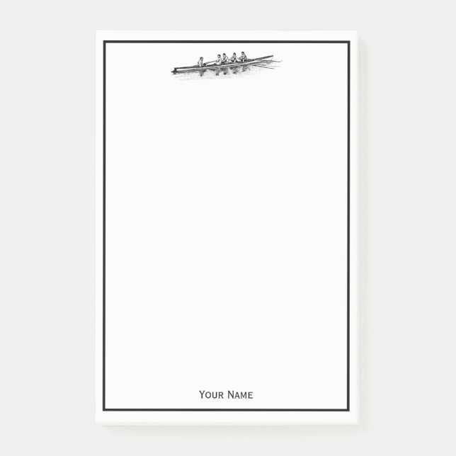 Rowers Crew Team Wassersport Black Post-it Klebezettel (Vorderseite)