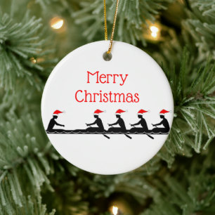 Rowers Crew Team Water Sports #4 Weihnachtsmannmüt Keramik Ornament