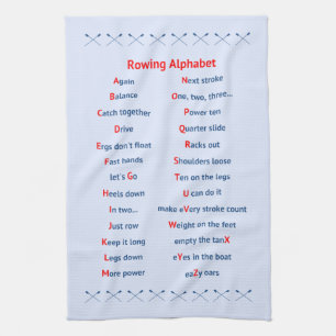 Rowing-Alphabet blass Geschirrtuch