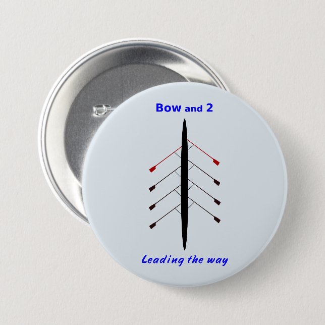Rowing bow and two lead the way crew button (Vorne & Hinten)