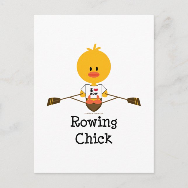 Rowing Chick Postcard Postkarte (Vorderseite)