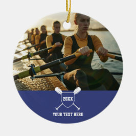 Rowing Crew Gifts Rowers Team Sport Boat Water Oar Keramik Ornament