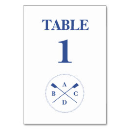 Rowing Crown Oars Initials wässrig Tischnummer