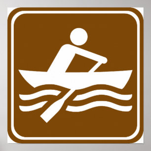 Rowing Recreational Highway Sign Poster