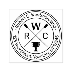 Rowing Rowers Crew Trophäenname Rücksendeadresse Permastempel