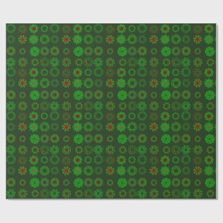 Rows of Wreaths Holiday Wrapping Paper Geschenkpapier