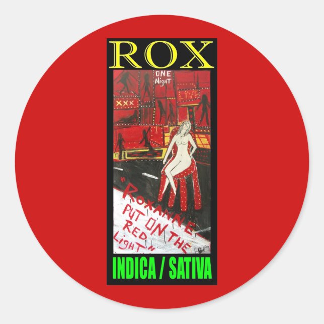 ROX INDICA SATIVA RUNDER AUFKLEBER (Vorderseite)