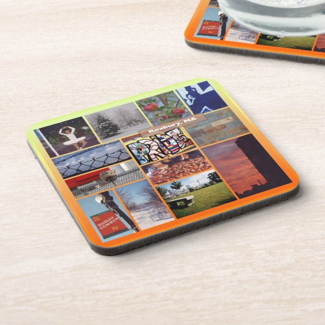 Roxbury, Massachusetts Foto Collage 9958 Getränkeuntersetzer (Linke Seite)