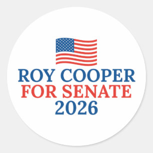 Roy Cooper für den Senat 2026 Wahl Runder Aufkleber