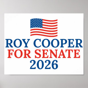 Roy Cooper für den Senat Wahl 2026 Poster