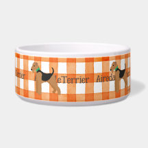 Roy Mocchi Bruno♥ Pet Bowl Orange Airedale Terrier