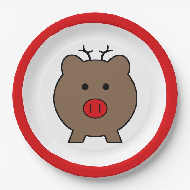 Roy the Christmas Pig Pappteller (Vorderseite)