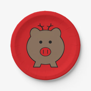 Roy the Christmas Pig Pappteller