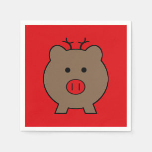 ~ Roy the Christmas Pig Serviette