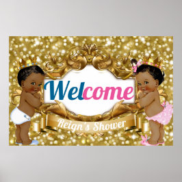 Royal African Gender Reveal Glitzer Welcome Poster