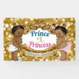 Royal African Gender Reveal Gold Glitzer Banner
