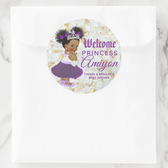 Royal African Lila Princess Classic Round Sticke Runder Aufkleber (Tasche)
