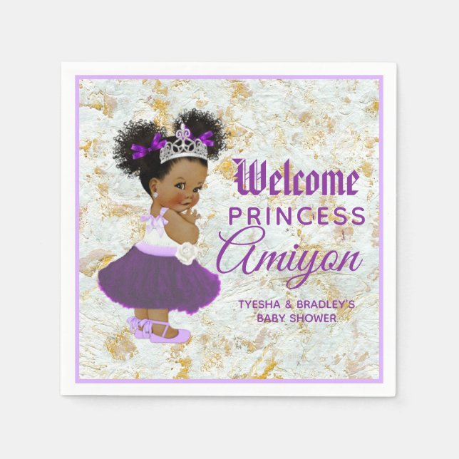 Royal African Lila Princess Elegante Marble Serviette (Vorderseite)