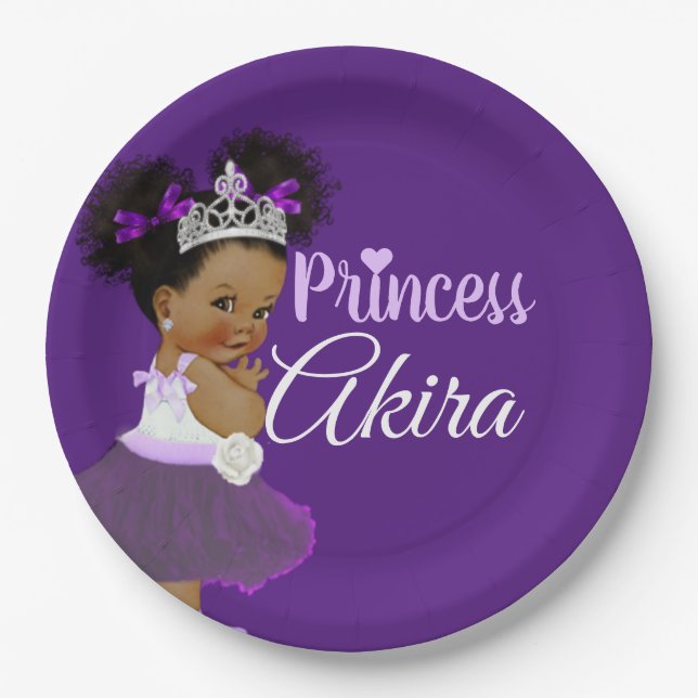 Royal African Lila Princess | Extravagant Pappteller (Vorderseite)