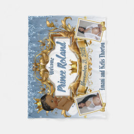 Royal African Prince Blue & Gold Elegantes Foto Fleecedecke