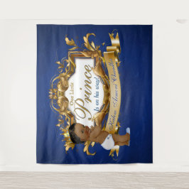 Royal African Prince Blue|Gold Extravagant Backgro Wandteppich