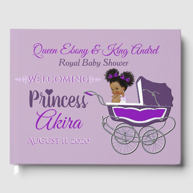 Royal African Princess|Lila & Lavender Foto Gästebuch (Vorderseite)