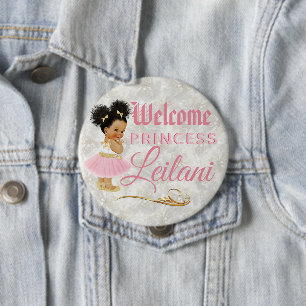 Royal African Princess Pink Gold Extravagant Button