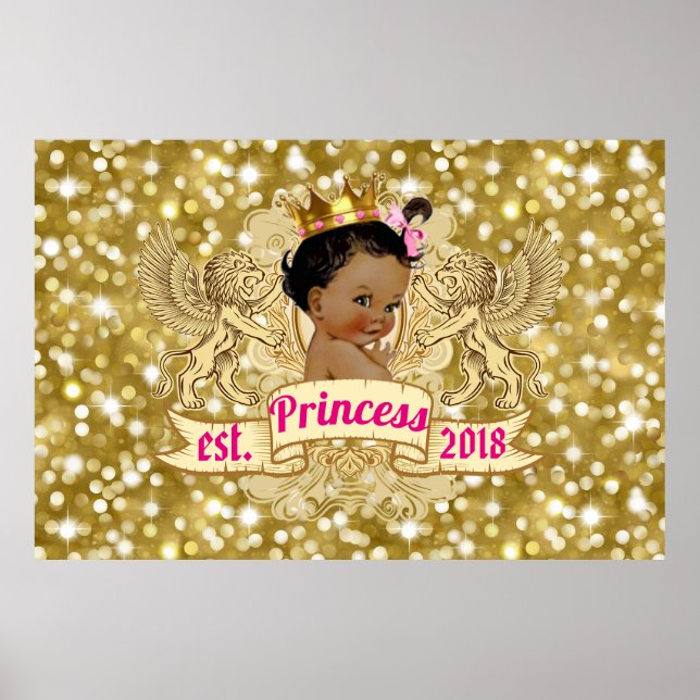 Royal African Princess Pink|Gold Glitzer Extravaga Poster (Vorne)