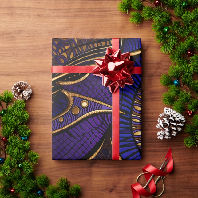 Royal Afro Wax Pattern Geschenkpapier (Feiertagsgeschenk)