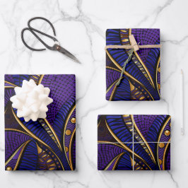 Royal Afro Wax Pattern Geschenkpapier Set