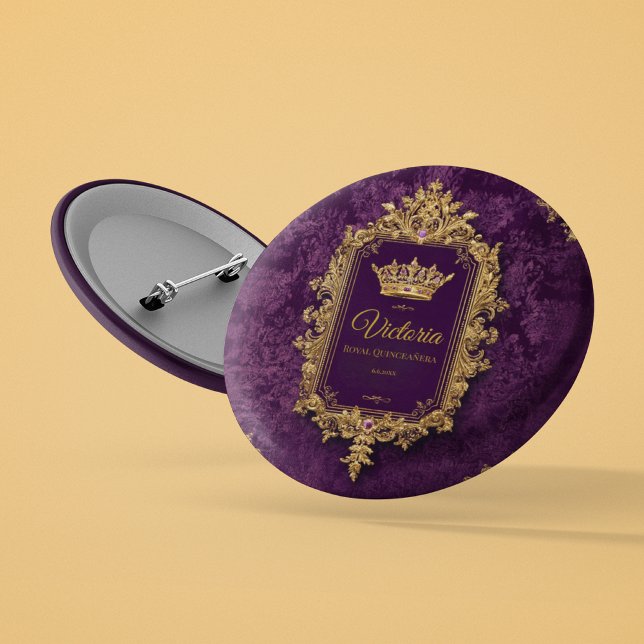 Royal Amethyst Quinceañera, Brauch Button (Von Creator hochgeladen)