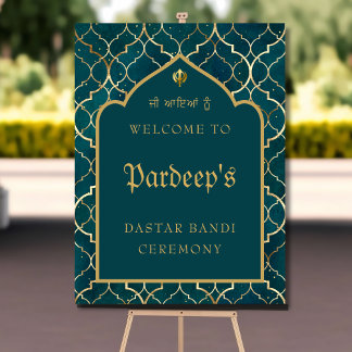 Royal Aquamarin Gold Dastar Bandi - Zeremonie Poster